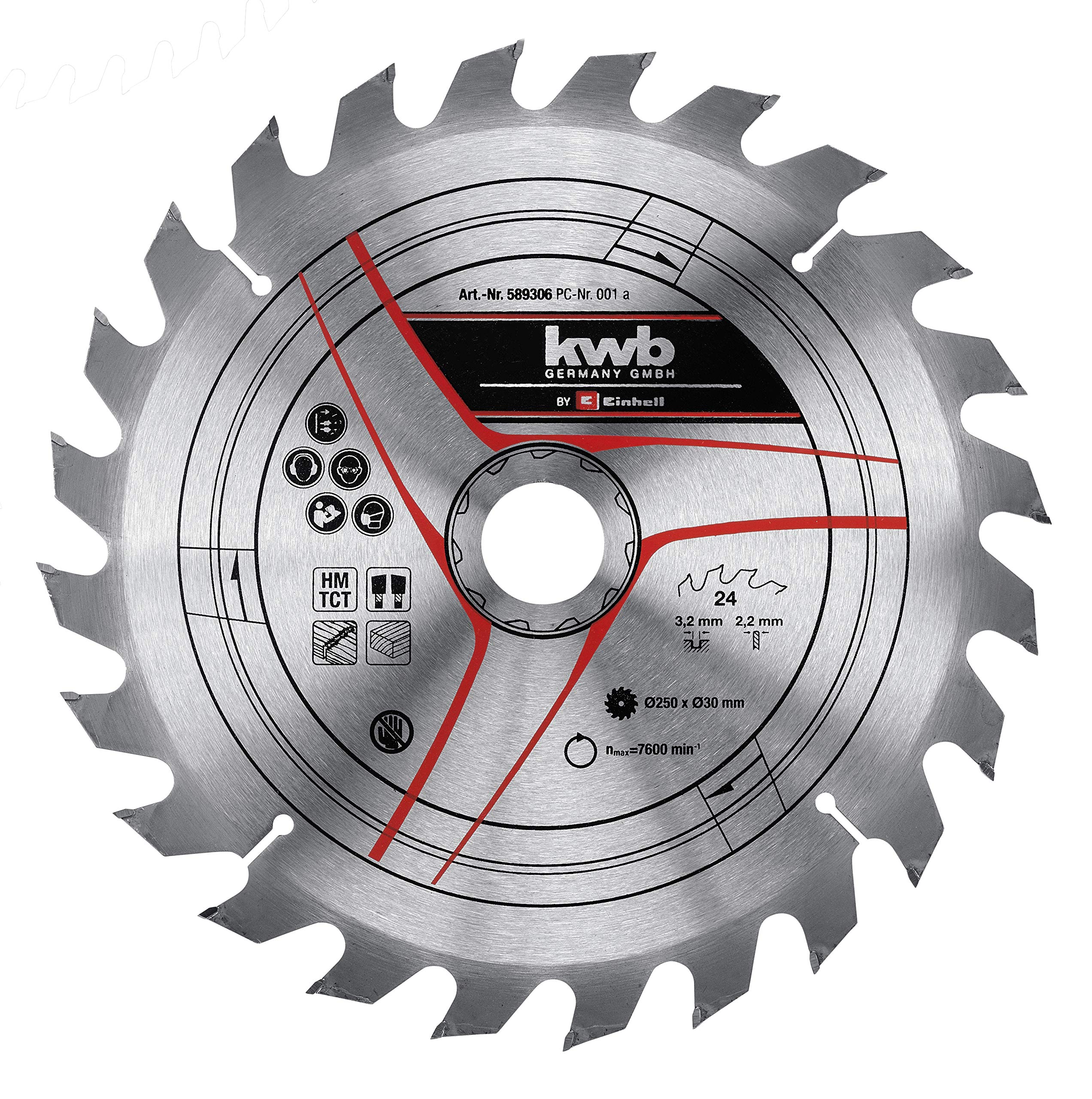 einhell-lot-3-lames-scie-circulaire-hm-250x30-24-42-60-dents image 3
