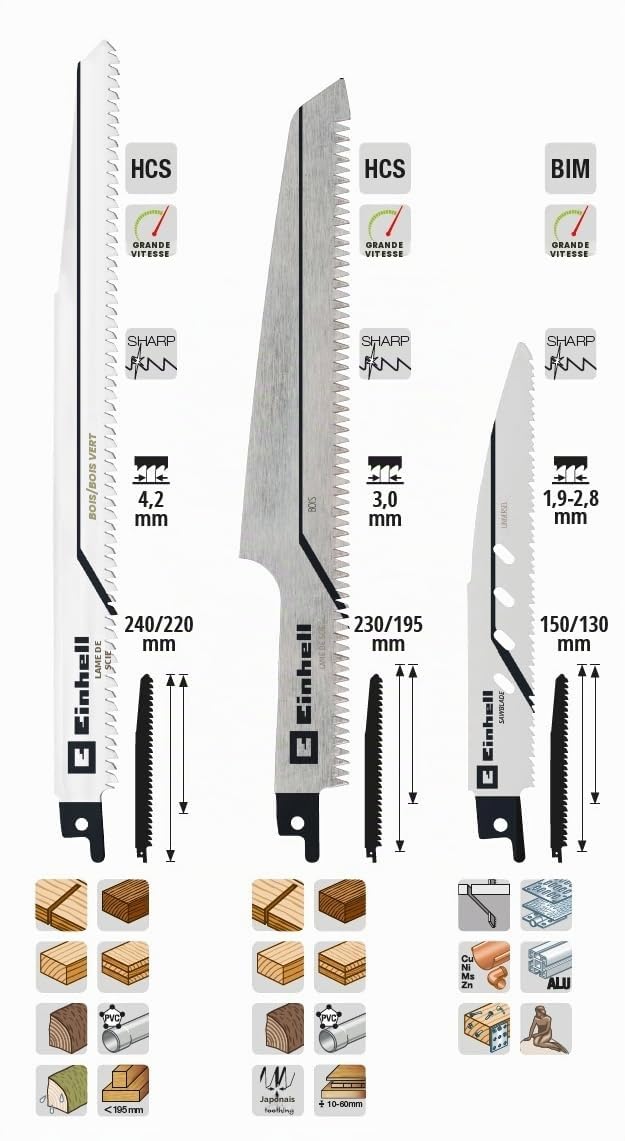 einhell-lot-3-lames-scie-sabre-universelles-bois-et-m-tal image 2