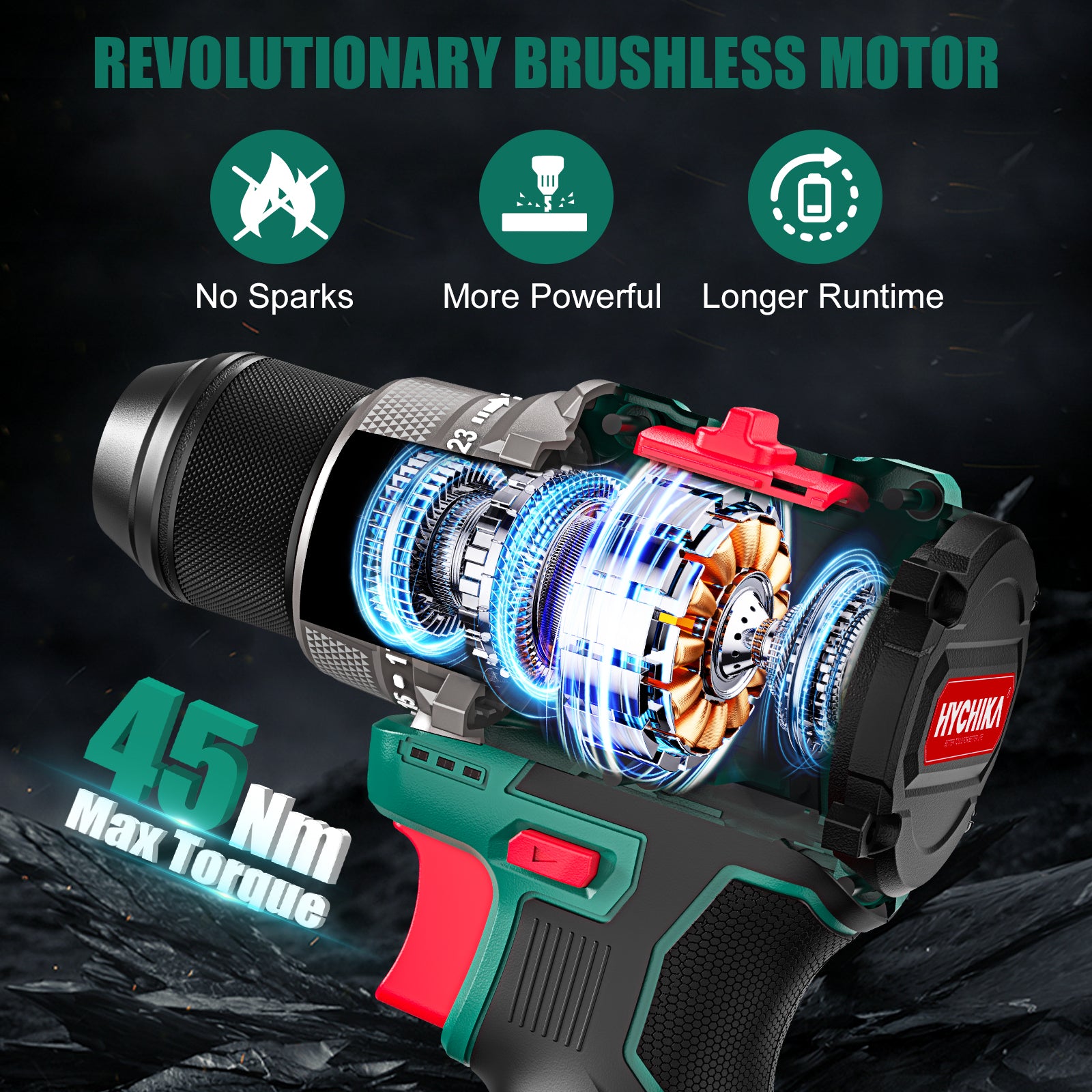 hychika-drills-perceuse-brushless-16-8v-45nm-53-accessoires image 3