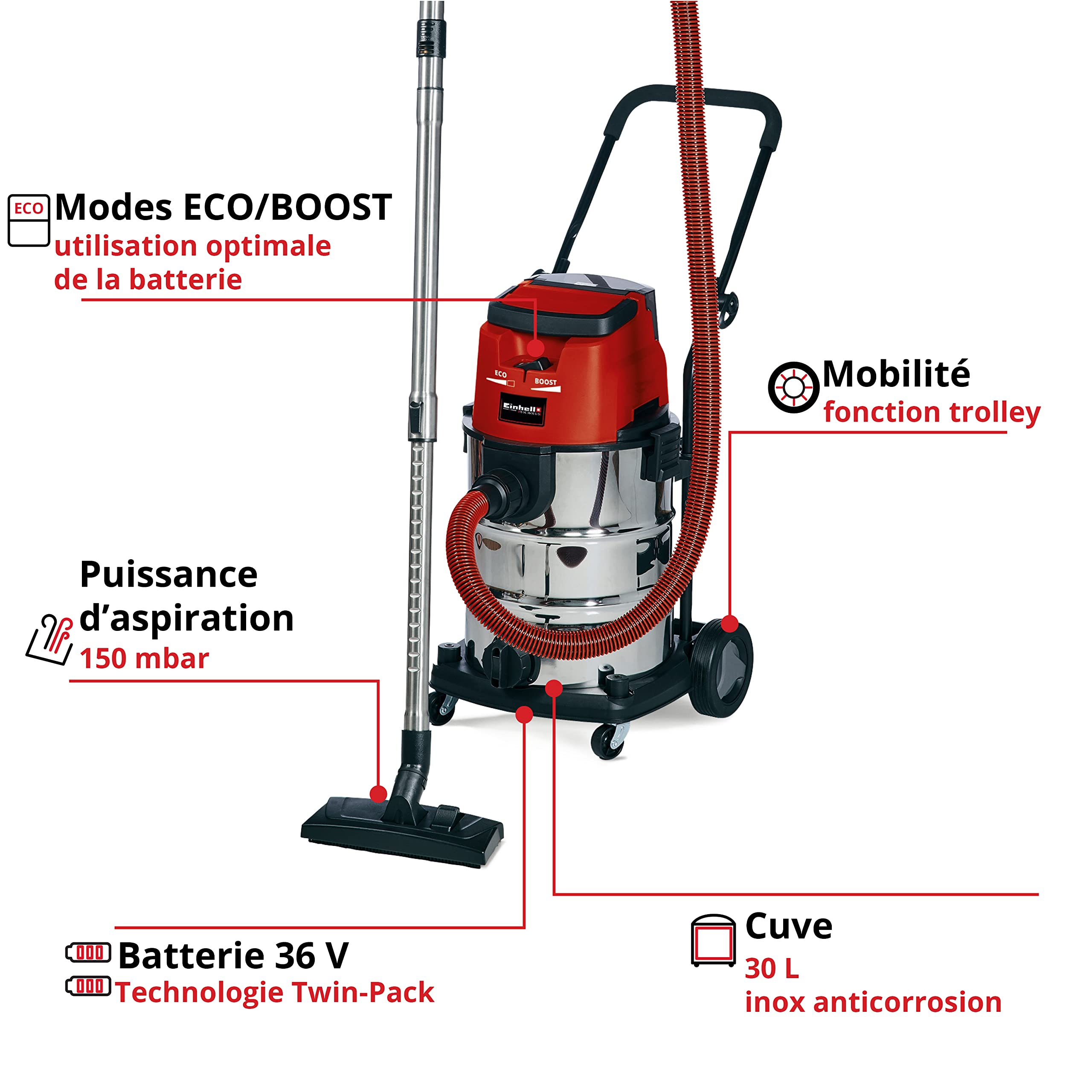 einhell-te-vc-36-30-li-s-solo-aspirateur-30l-sans-fil image 3