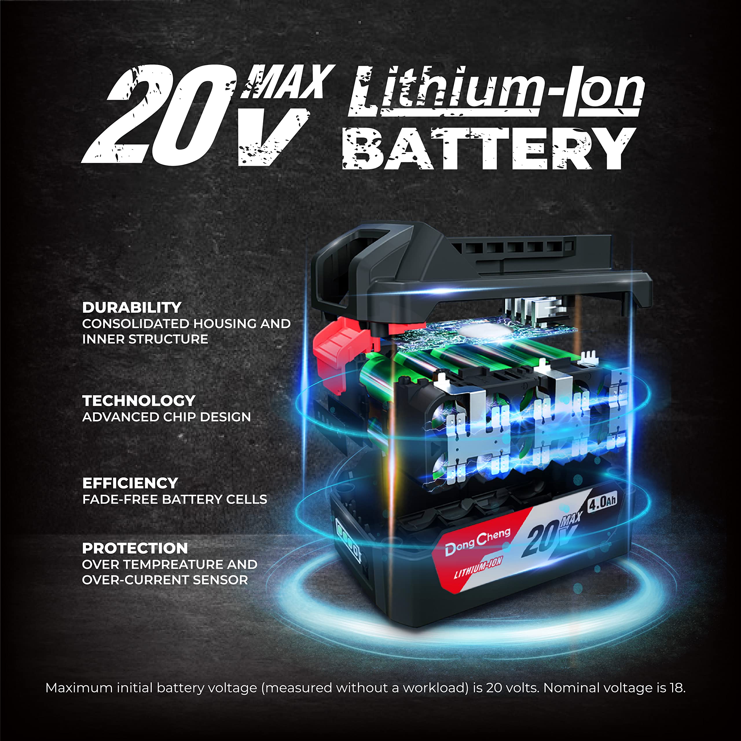 dongcheng-ffbl2040-batterie-18v-4-0-ah-lithium-ion image 4