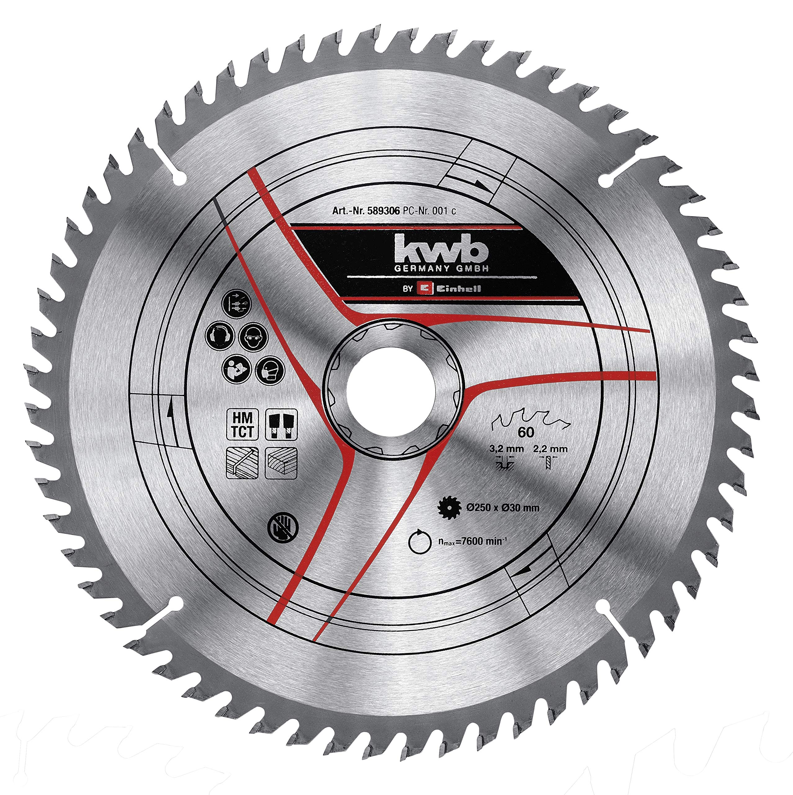 einhell-lot-3-lames-scie-circulaire-hm-250x30-24-42-60-dents image 5