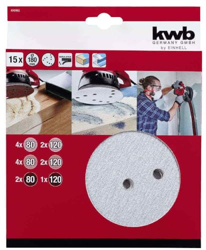 kwb-by-einhell-kit-15-feuilles-abrasives-180-mm-te-dw-180 image 4