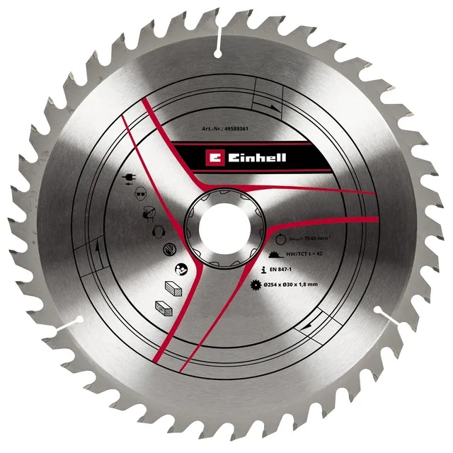 einhell-lame-scie-circulaire-254-mm-42-dents-bois image 1
