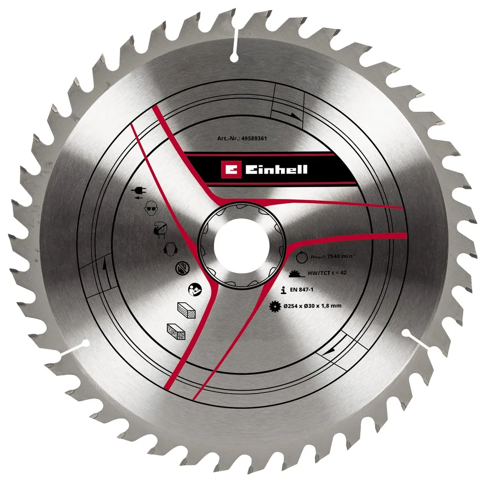 einhell-lame-scie-circulaire-254-mm-42-dents-bois image 1