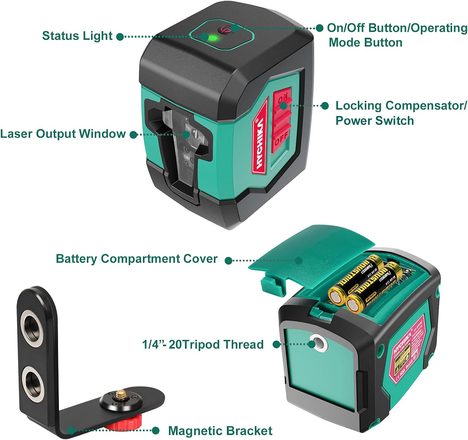 hychika-niveau-laser-vert-45-m-auto-support-magn-tique image 2