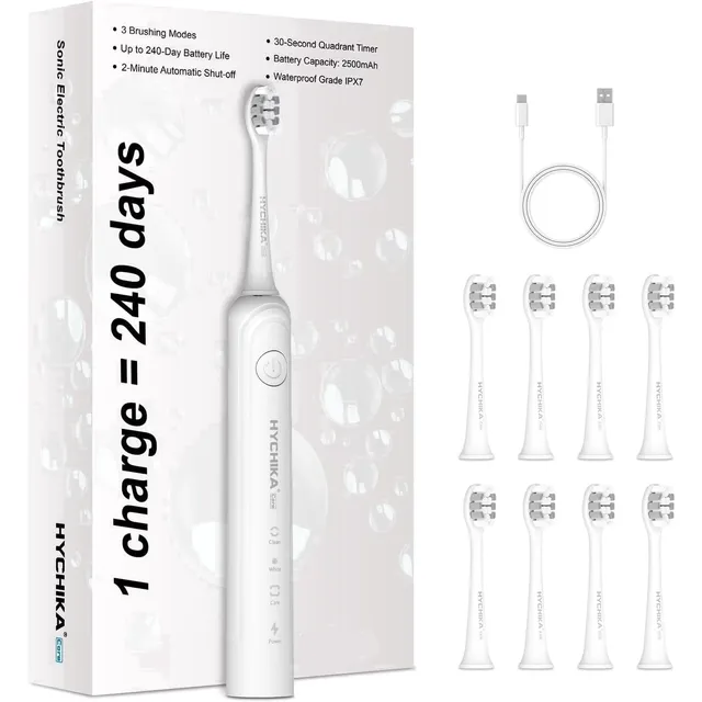 hychika-specialty-tools-brosse-dents-lectrique-blanche-8-t-tes image 1