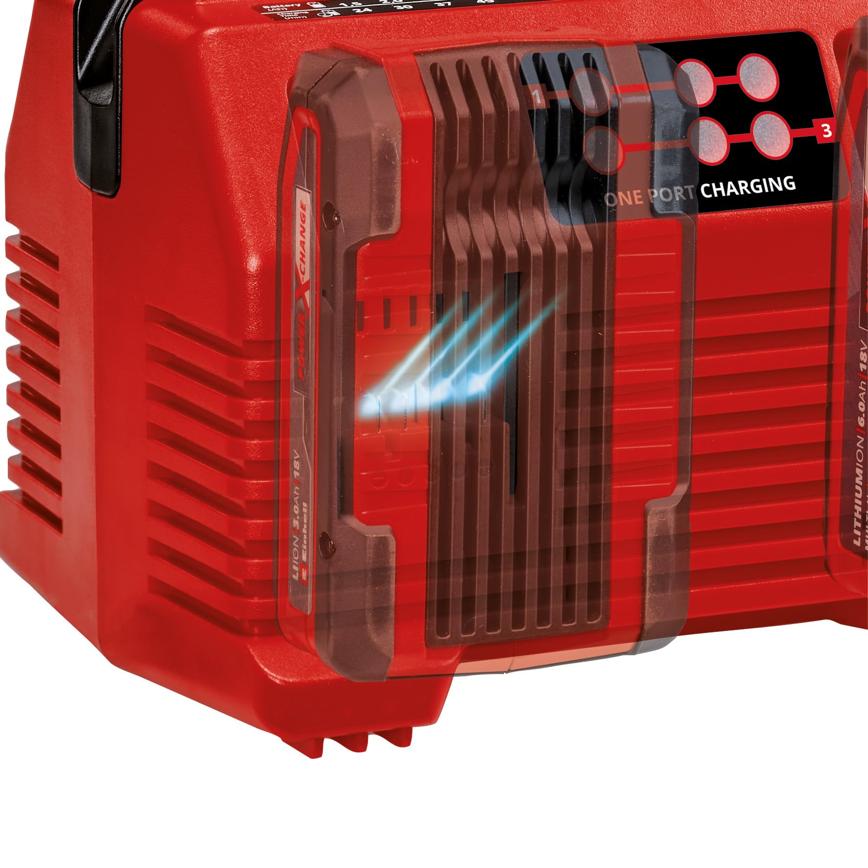 einhell-power-x-quattrocharger-chargeur-4a-18v-4-batteries image 4