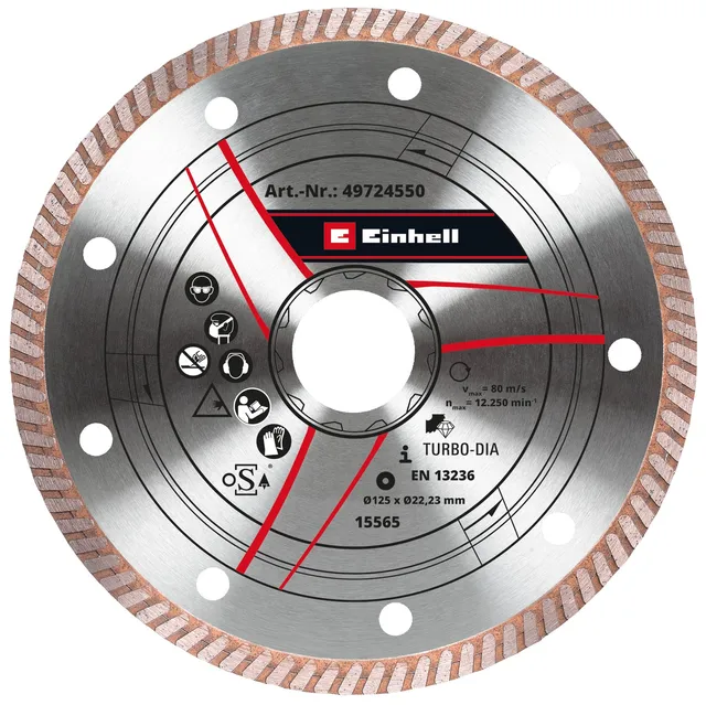 einhell-turborand-disque-diamant-125-mm-extra-fin-b-ton image 1