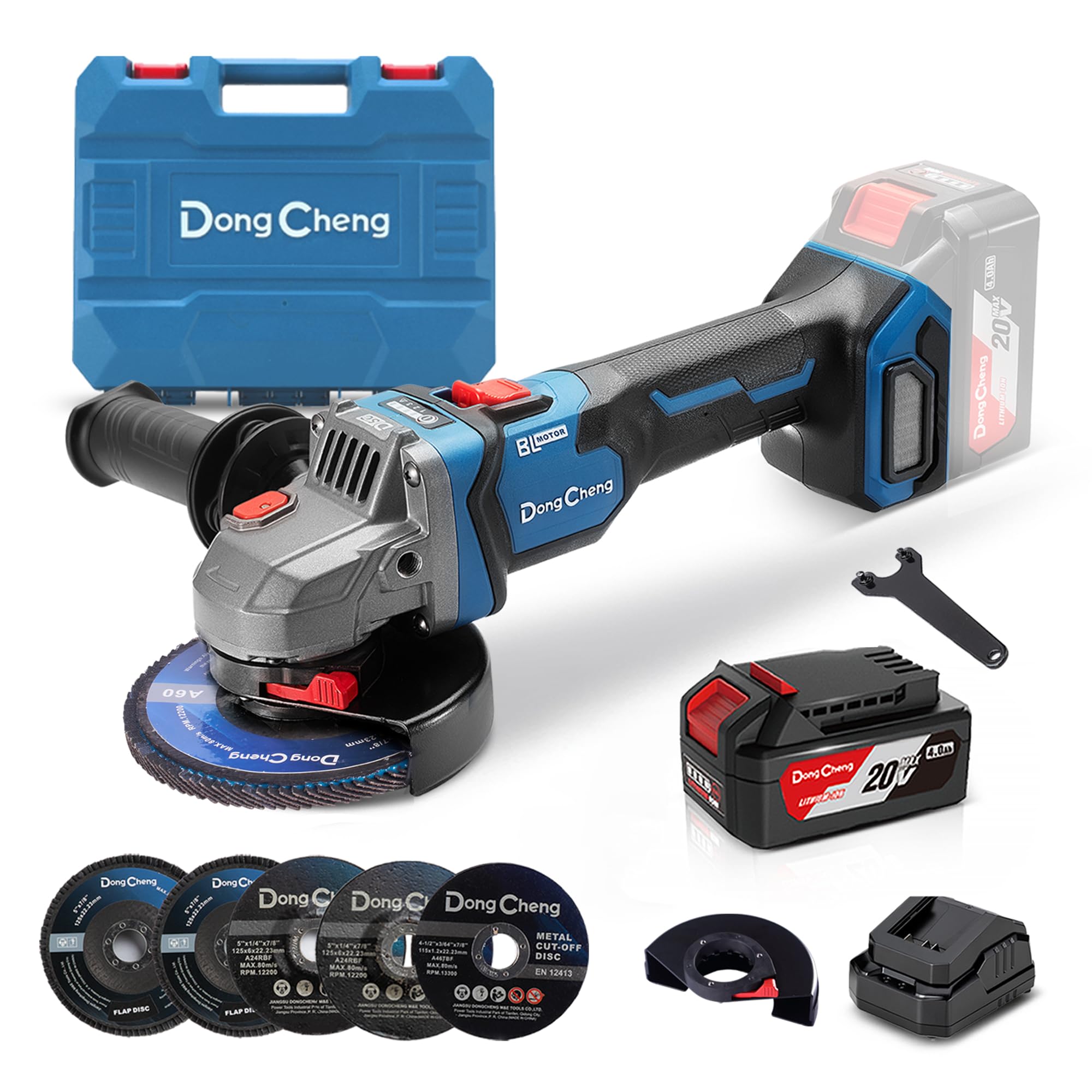 dongcheng-18v-meuleuse-d-angle-125-mm-1000w-avec-batterie-4ah image 1
