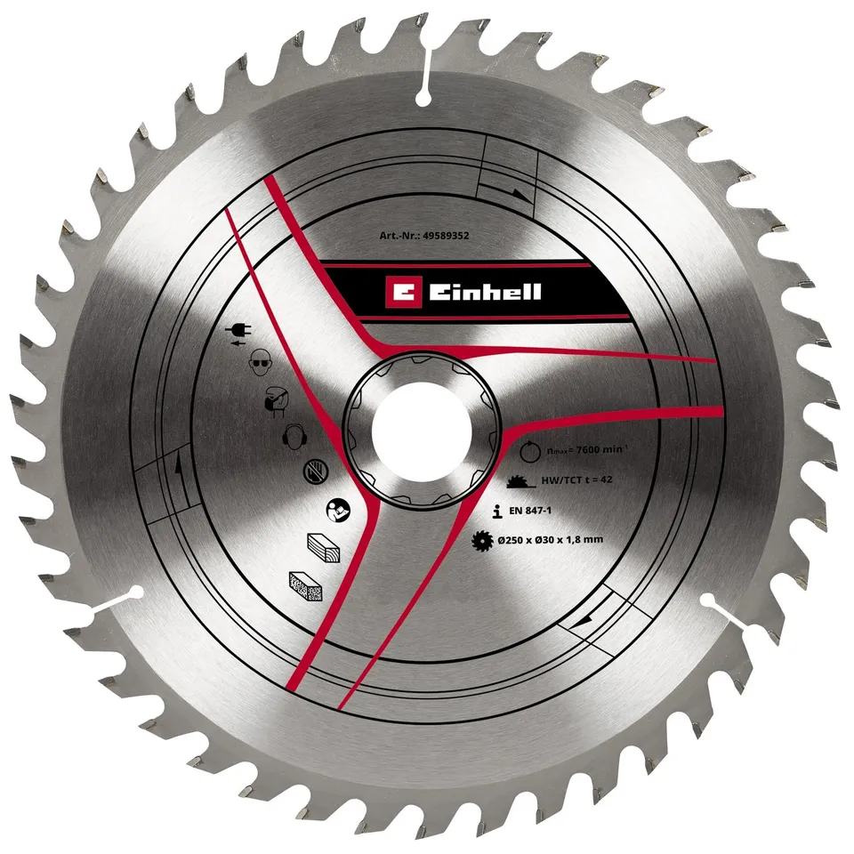 einhell-lame-scie-circulaire-250x30mm-42-dents-bois image 1