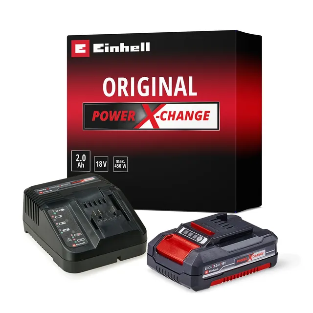 einhell-power-x-change-starter-kit-batterie-18v-2-0ah-chargeur image 1
