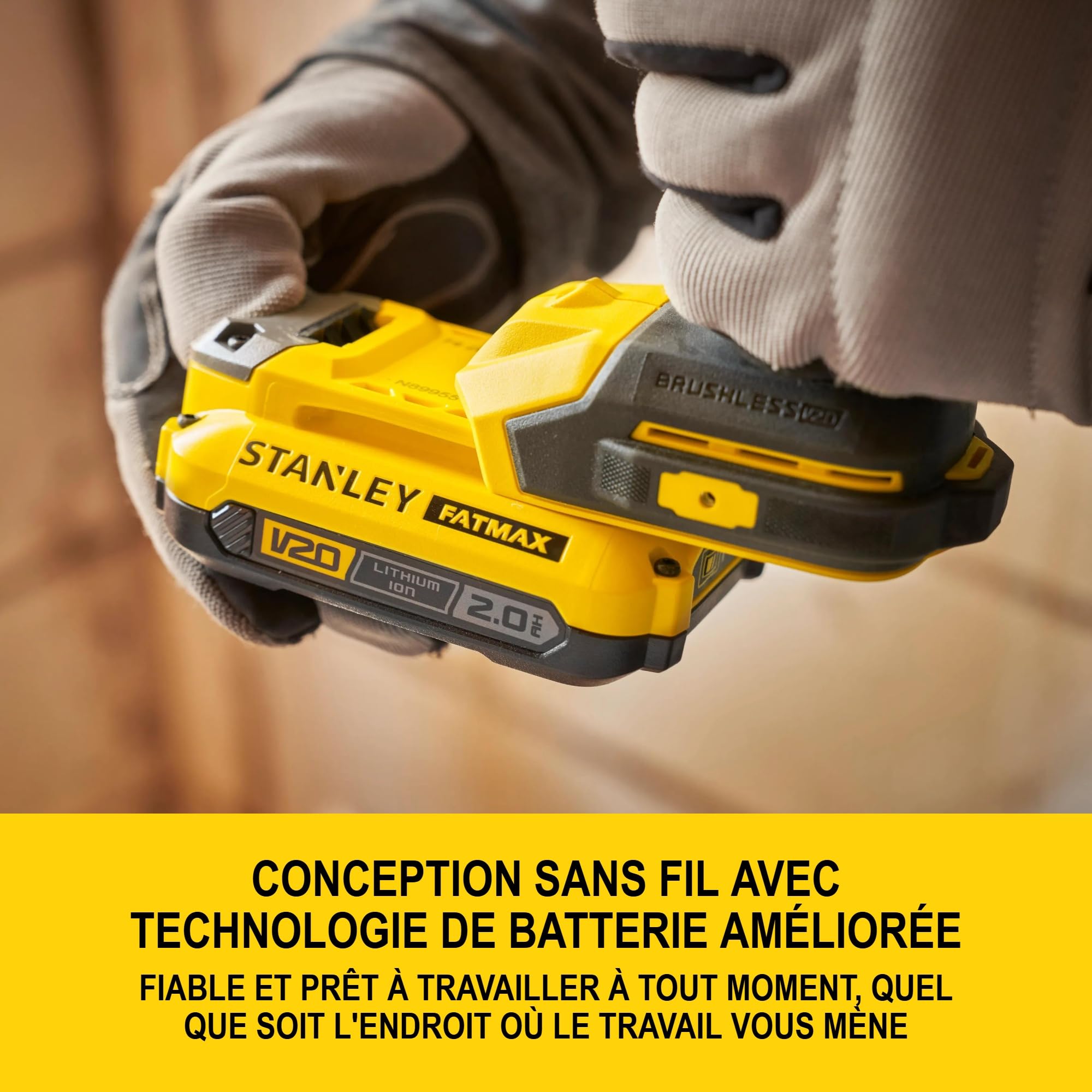 stanley-v20-sfmcd716d2t-qw-perceuse-visseuse-18v-2x2ah-60nm image 3