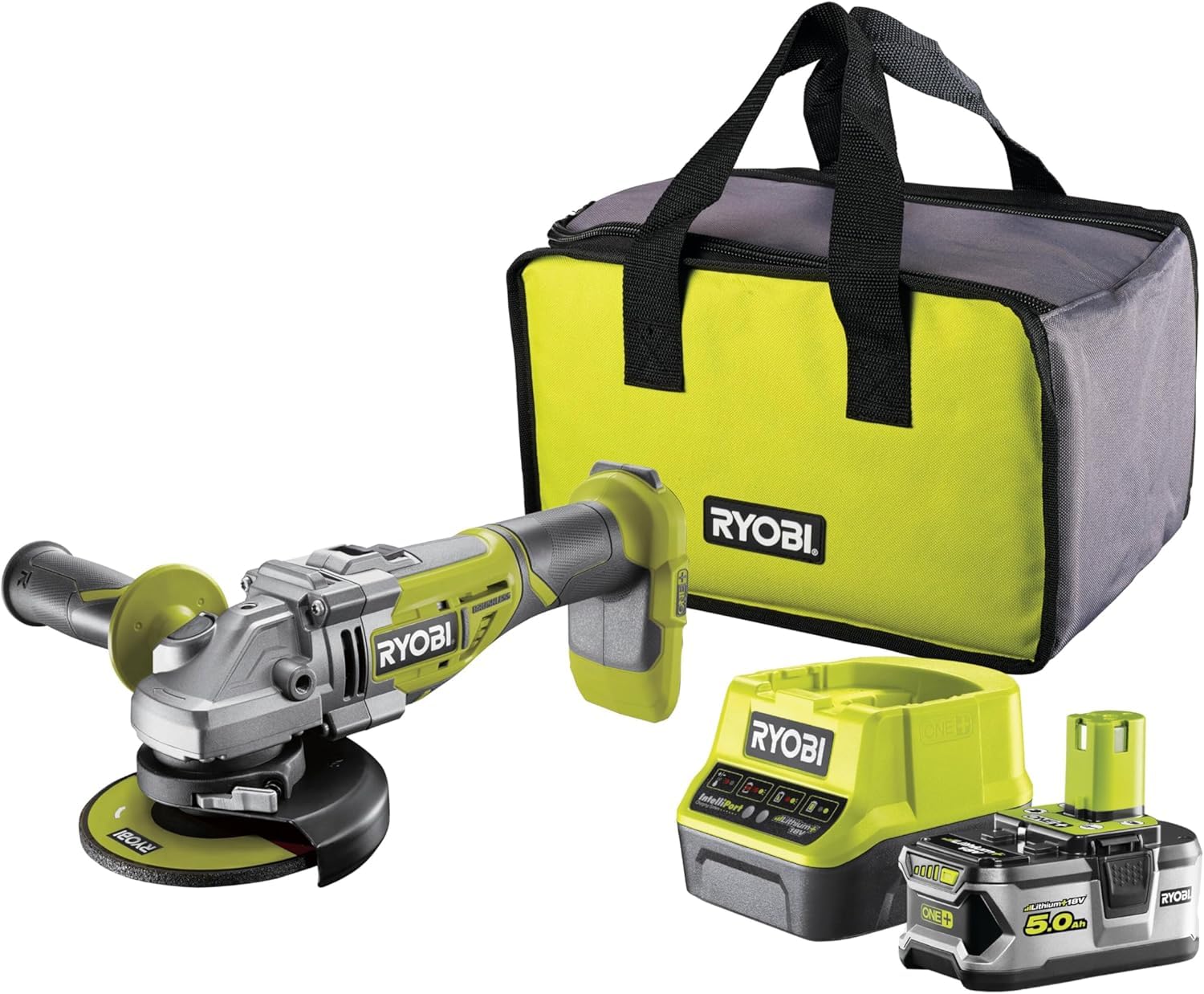ryobi-r18ag7-150gzl-meuleuse-125-mm-18v-5-0-ah image 1